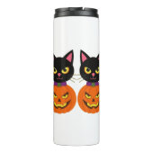 Black Cat & Jack-O'-Lantern Halloween Spooky Thermosbecher (Rückseite)