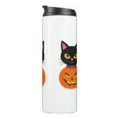 Black Cat & Jack-O'-Lantern Halloween Spooky Thermosbecher (Nach rechts gedreht)
