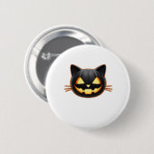 Black Cat Jack o'Lantern Emoji Classic T - Shirt Button (Vorne & Hinten)