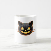 Black Cat Jack o'Lantern Emoji Classic T - Shirt Kaffeetasse (Mittel)