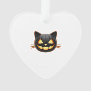 Black Cat Jack o'Lantern Emoji Classic T-Shirt Ornament