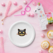 Black Cat Jack o'Lantern Emoji Classic T - Shirt Pappteller (Party)