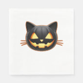 Black Cat Jack o'Lantern Emoji Classic T - Shirt Serviette (Vorderseite)