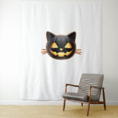 Black Cat Jack o'Lantern Emoji Classic T - Shirt Wandteppich (Beispiel)