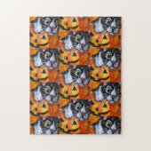Black Cat & Jack O'Lantern Halloween Jigsaw Puzzle (Vertikal)