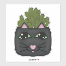Black Cat Jade Pflanze Planter Sticker