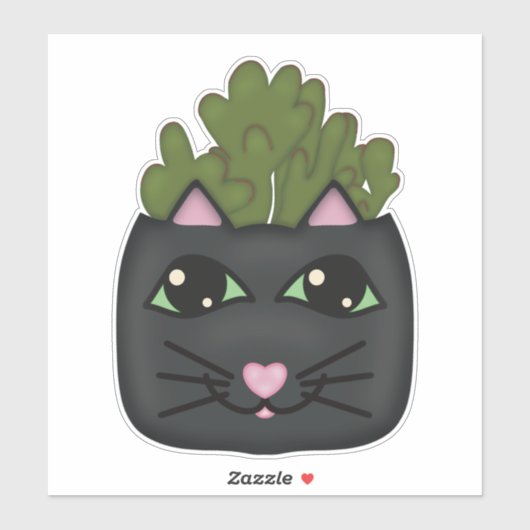 Black Cat Jade Pflanze Planter Sticker (Blatt)