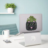 Black Cat Jade Pflanze Planter Sticker (Laptop auf Schreibtisch)