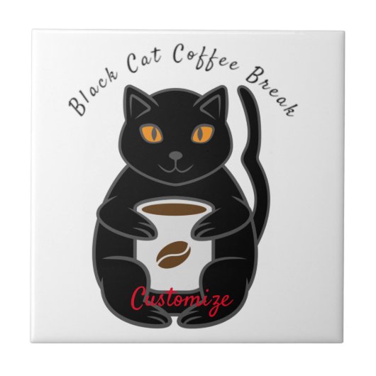 Black Cat Kaffee Break Thunder_Cove Fliese (Vorderseite)