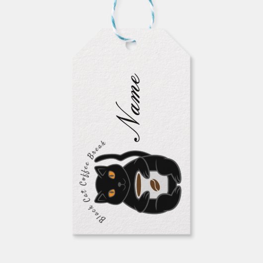 Black Cat Kaffee Break Thunder_Cove Geschenkanhänger (Rückseite)