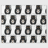 Black Cat Kaffee Break Thunder_Cove Geschenkpapier (Flach)