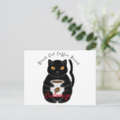 Black Cat Kaffee Break Thunder_Cove Postkarte (Stehend Vorderseite)