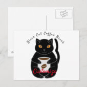Black Cat Kaffee Break Thunder_Cove Postkarte (Vorne/Hinten)