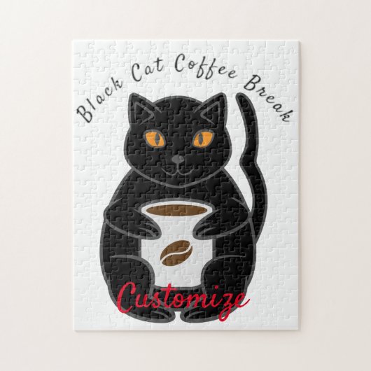 Black Cat Kaffee Break Thunder_Cove Puzzle (Vertikal)