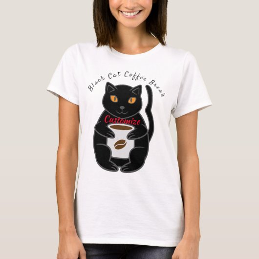 Black Cat Kaffee Break Thunder_Cove T-Shirt (Vorderseite)