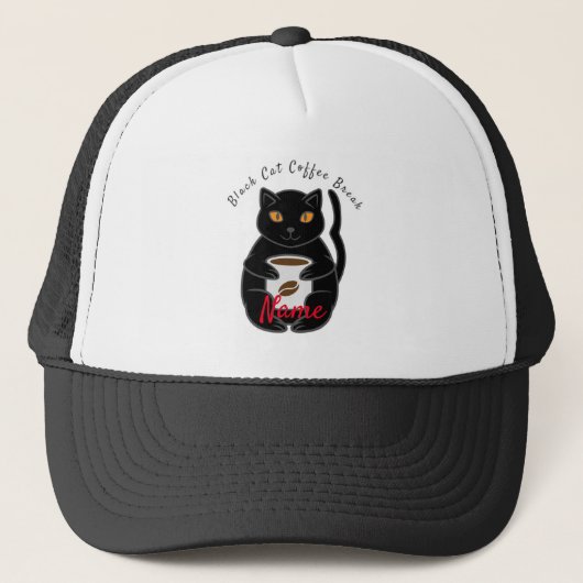 Black Cat Kaffee Break Thunder_Cove Truckerkappe (Vorderseite)