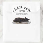 Black Cat-Kaffee Quadratischer Aufkleber (Tasche)