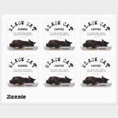 Black Cat-Kaffee Quadratischer Aufkleber (Blatt)