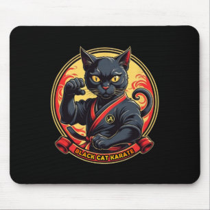 Black Cat Karate für Männer Frauen Kinder Mousepad