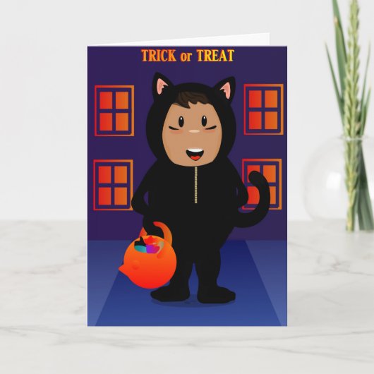 Black Cat Kid Card Karte (Vorderseite)