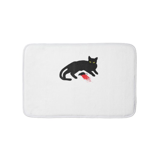 Black Cat Killer Instinkte Tote Maus Punk Goth Badematte (Vorderseite)