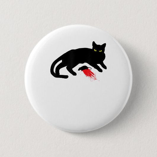 Black Cat Killer Instinkte Tote Maus Punk Goth Button (Vorderseite)