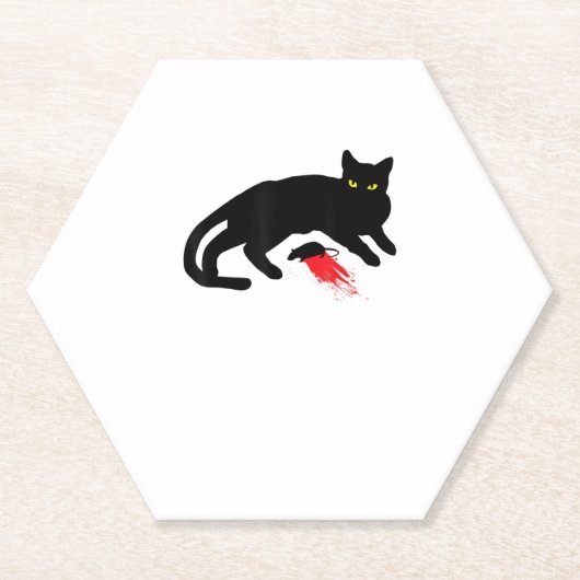 Black Cat Killer Instinkte Tote Maus Punk Goth Untersetzer (Vorderseite)