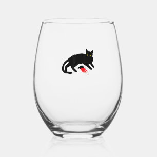 Black Cat Killer Instinkte Tote Maus Punk Goth Weinglas Ohne Stiel