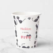 Black Cat Kindergeburtstag Pappbecher (Vorderseite)