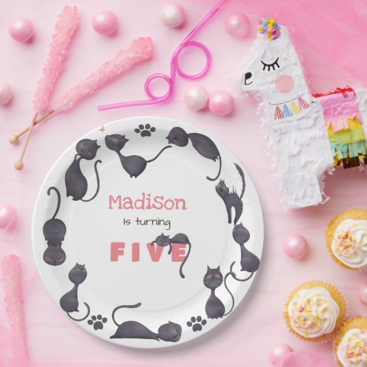 Black Cat Kindergeburtstag Pappteller (Party)