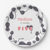 Black Cat Kindergeburtstag Pappteller (Vorderseite)