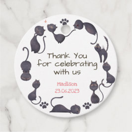 Black Cat Kindergeburtstag vielen Dank Geschenkanhänger