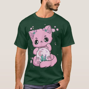 Black Cat Kitten Niedlich Creepy Anime Neko Pastel T-Shirt
