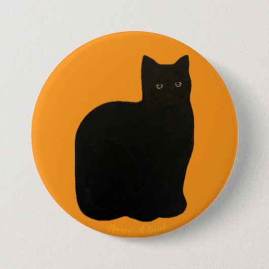 Black Cat Kitten Pet Rescue Noir Maureen Girard Button (Vorderseite)