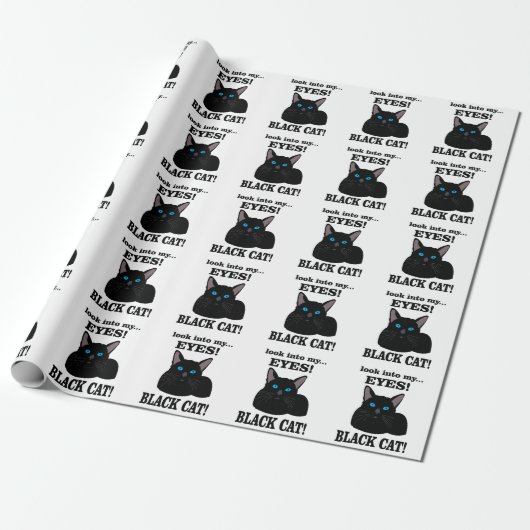 Black Cat Kitty Animal Lover Black Cat Geschenkpapier (Ungerollt)