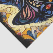 Black Cat Kitty Floral Whimsical Decoupage Seidenpapier (Detail)