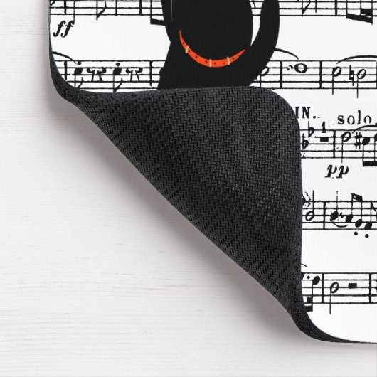 Black Cat Klettern mit Musik Mousepad (Ecke)