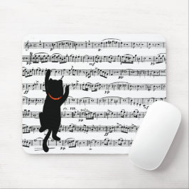 Black Cat Klettern mit Musik Mousepad