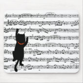 Black Cat Klettern mit Musik Mousepad (Vorne)
