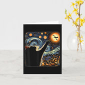 Black Cat Kostüm Van Gogh Starry Night Funny Cat Karte (Gelbe Blume)