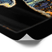 Black Cat Kostüm Van Gogh Starry Night Funny Cat Poster (Ecke)