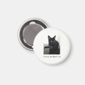 Black Cat Kühlschrank Magnet - rund (Vorderseite/Rückseite)