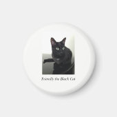 Black Cat Kühlschrank Magnet - rund (Vorne)