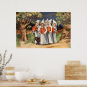 Black Cat Kürbislaterne Pumpkin Ghost Poster (Küche)