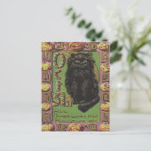 Black Cat Kürbislaterne Pumpkin Postkarte (Stehend Vorderseite)