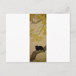 Black Cat (Kuroki Neko) von Hishida Shunso Postkarte