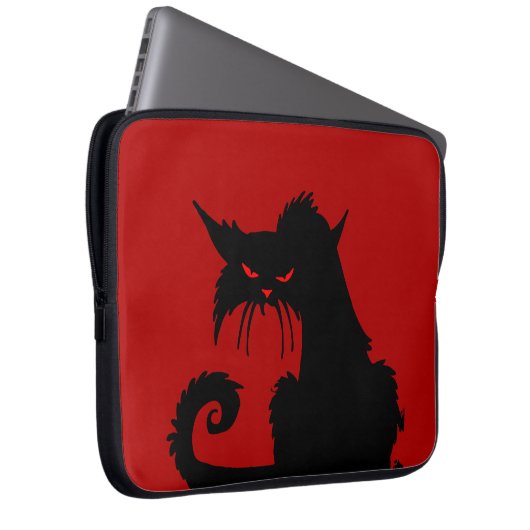 Black Cat Laptop Sleeve (Vorne Rechts)