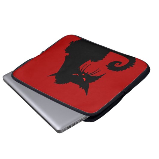 Black Cat Laptop Sleeve (Vorne Knopf)