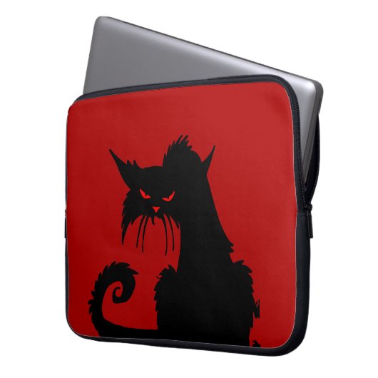 Black Cat Laptop Sleeve (Vorderseite Links)