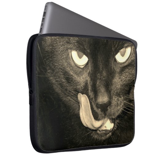 Black Cat Laptop Sleeve (Vorne Rechts)